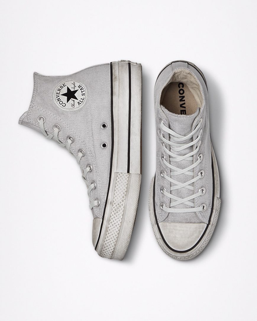 Zapatos Plataforma Converse Chuck Taylor All Star Lift Smoked Canvas Altas Mujer Gris | PE LE0P2W